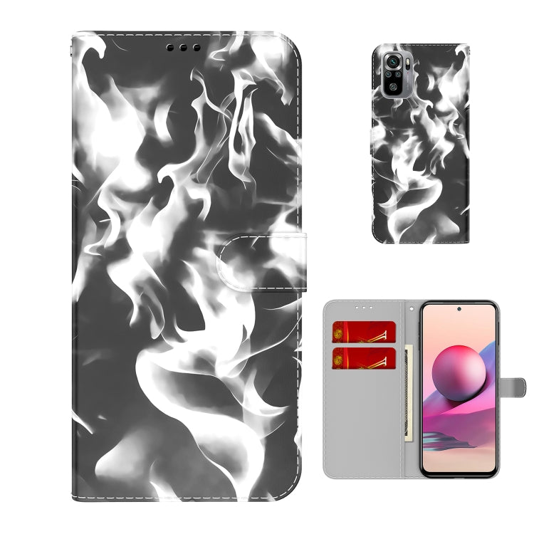 For Xiaomi Redmi Note 10 4G / Note 10S Cloud Fog Pattern Horizontal Flip Leather Case with Holder & Card Slot & Wallet