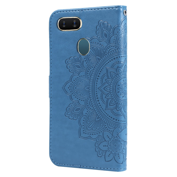 For OPPO A7 / A5s 7-petal Flowers Embossing Pattern Horizontal Flip PU Leather Case with Holder & Card Slots & Wallet & Photo Frame