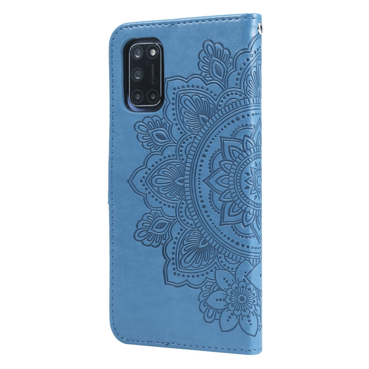 For OPPO A52 / A72 4G / A92 7-petal Flowers Embossing Pattern Horizontal Flip PU Leather Case with Holder & Card Slots & Wallet & Photo Frame