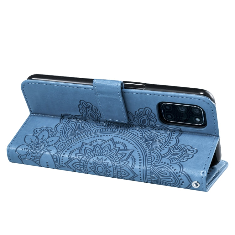 For OPPO A52 / A72 4G / A92 7-petal Flowers Embossing Pattern Horizontal Flip PU Leather Case with Holder & Card Slots & Wallet & Photo Frame