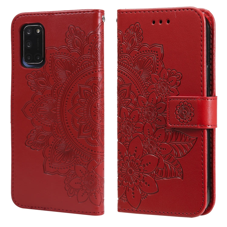 For OPPO A52 / A72 4G / A92 7-petal Flowers Embossing Pattern Horizontal Flip PU Leather Case with Holder & Card Slots & Wallet & Photo Frame