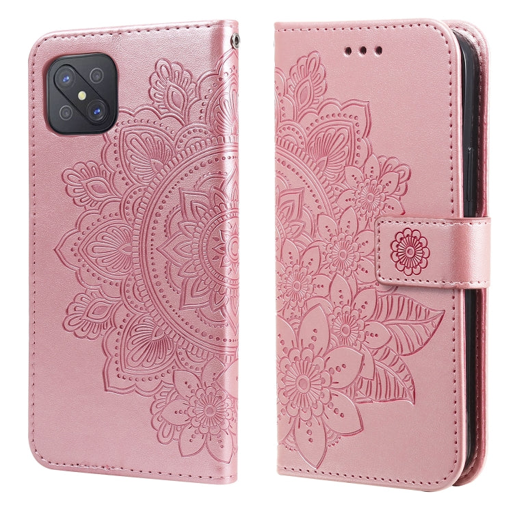For OPPO A92s / Reno4 Z / A72 5G / A73 5G / A53 5G 7-petal Flowers Embossing Pattern Horizontal Flip PU Leather Case with Holder & Card Slots & Wallet & Photo Frame