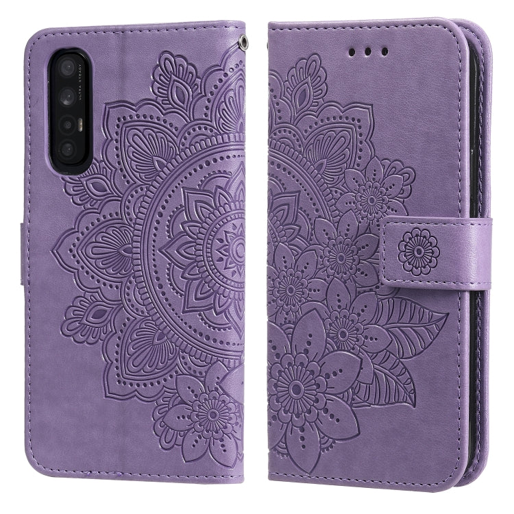 For OPPO Reno3 Pro 5G / Find X2 Neo 7-petal Flowers Embossing Pattern Horizontal Flip PU Leather Case with Holder & Card Slots & Wallet & Photo Frame