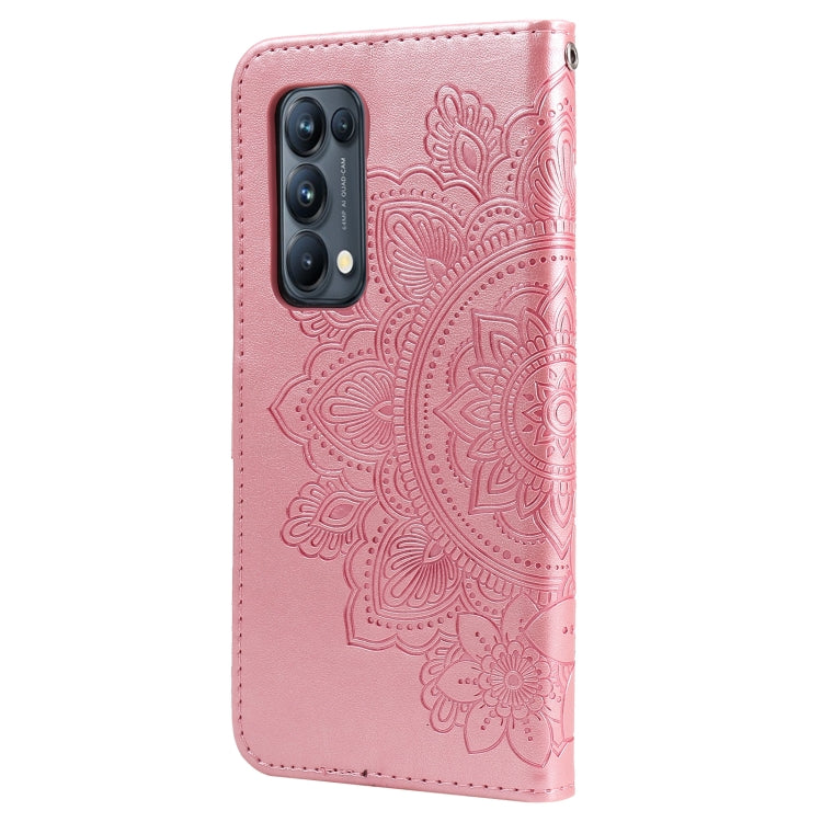 For OPPO Reno5 Pro+ / Find X3 Neo 7-petal Flowers Embossing Pattern Horizontal Flip PU Leather Case with Holder & Card Slots & Wallet & Photo Frame