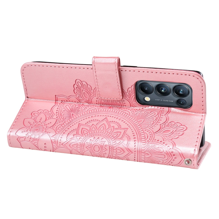 For OPPO Reno5 Pro+ / Find X3 Neo 7-petal Flowers Embossing Pattern Horizontal Flip PU Leather Case with Holder & Card Slots & Wallet & Photo Frame