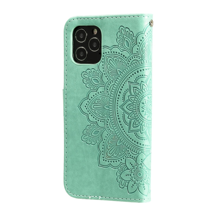 For iPhone 12 Pro Max 7-petal Flowers Embossing Pattern Horizontal Flip PU Leather Case with Holder & Card Slots & Wallet & Photo Frame