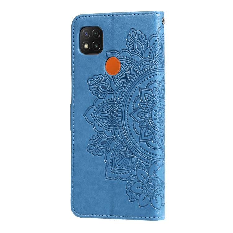 For Xiaomi Redmi 9C 7-petal Flowers Embossing Pattern Horizontal Flip PU Leather Case with Holder & Card Slots & Wallet & Photo Frame