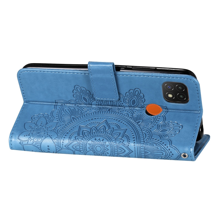 For Xiaomi Redmi 9C 7-petal Flowers Embossing Pattern Horizontal Flip PU Leather Case with Holder & Card Slots & Wallet & Photo Frame