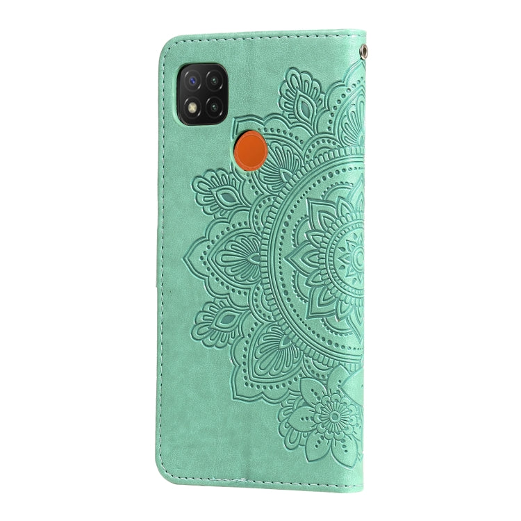 For Xiaomi Redmi 9C 7-petal Flowers Embossing Pattern Horizontal Flip PU Leather Case with Holder & Card Slots & Wallet & Photo Frame