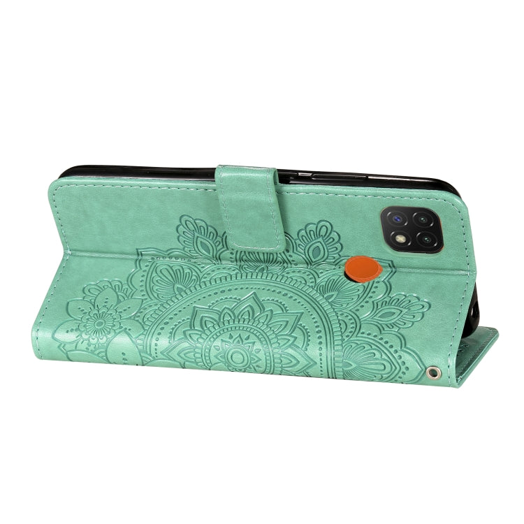 For Xiaomi Redmi 9C 7-petal Flowers Embossing Pattern Horizontal Flip PU Leather Case with Holder & Card Slots & Wallet & Photo Frame