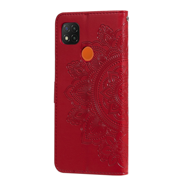 For Xiaomi Redmi 9C 7-petal Flowers Embossing Pattern Horizontal Flip PU Leather Case with Holder & Card Slots & Wallet & Photo Frame