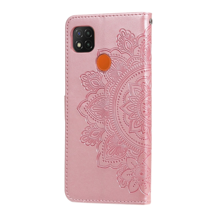 For Xiaomi Redmi 9C 7-petal Flowers Embossing Pattern Horizontal Flip PU Leather Case with Holder & Card Slots & Wallet & Photo Frame