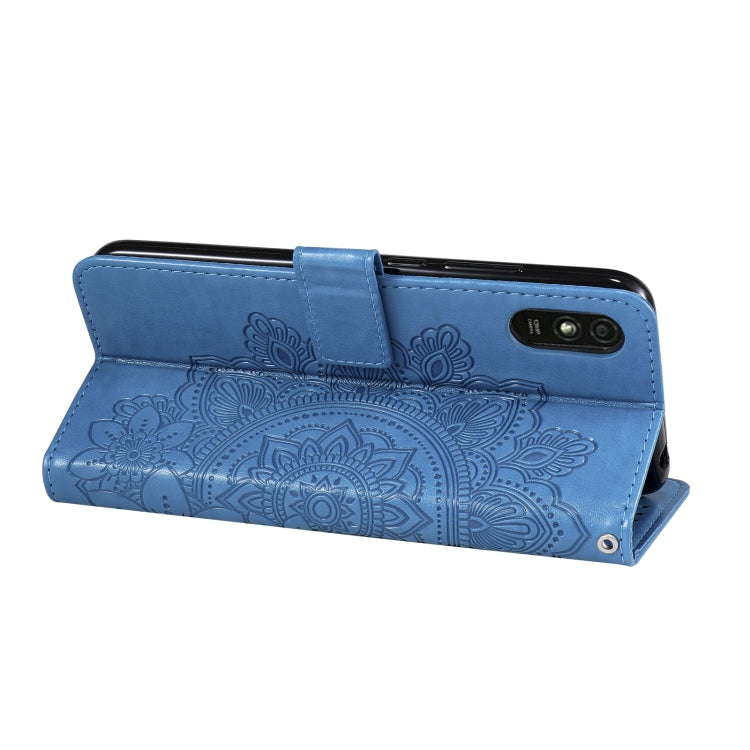 For Xiaomi Redmi 9A 7-petal Flowers Embossing Pattern Horizontal Flip PU Leather Case with Holder & Card Slots & Wallet & Photo Frame