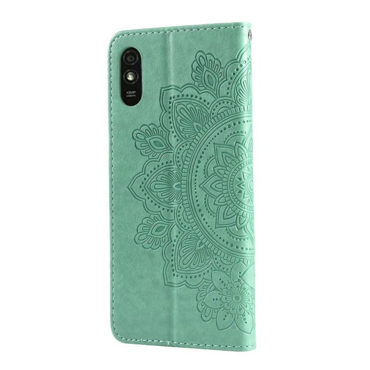 For Xiaomi Redmi 9A 7-petal Flowers Embossing Pattern Horizontal Flip PU Leather Case with Holder & Card Slots & Wallet & Photo Frame