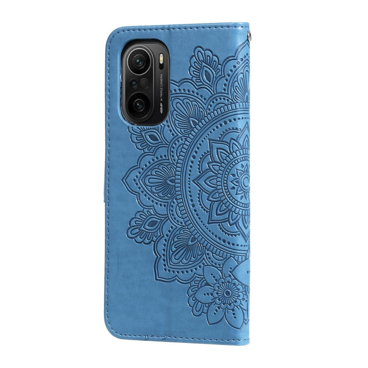 For Xiaomi Redmi K40/K40 Pro/Poco F3/ Mi 11i 7-petal Flowers Embossing Pattern Horizontal Flip PU Leather Case with Holder & Card Slots & Wallet & Photo Frame