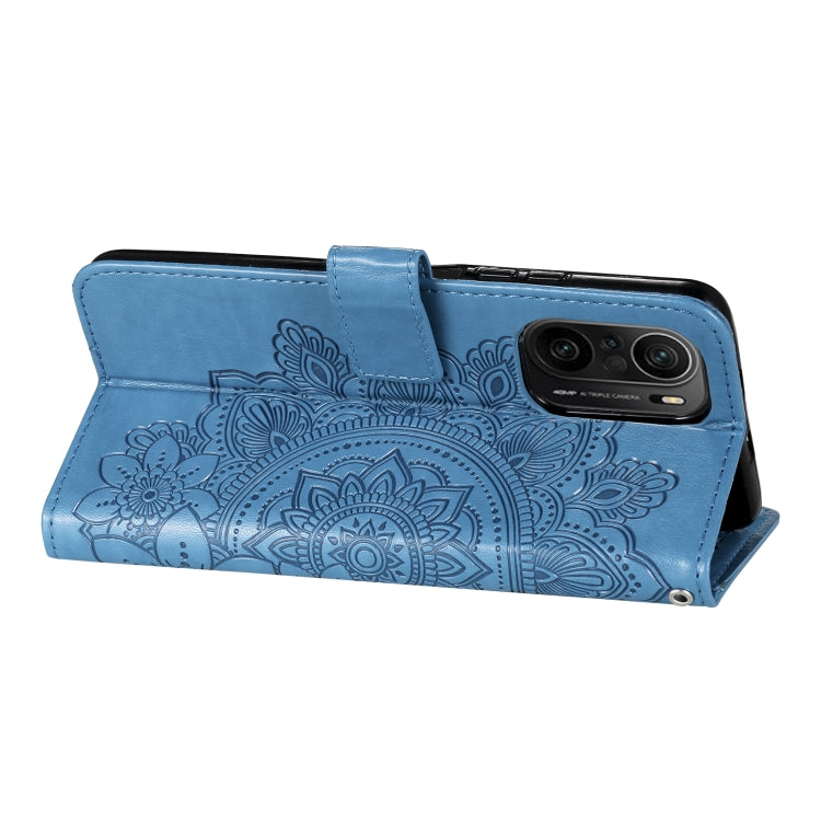 For Xiaomi Redmi K40/K40 Pro/Poco F3/ Mi 11i 7-petal Flowers Embossing Pattern Horizontal Flip PU Leather Case with Holder & Card Slots & Wallet & Photo Frame