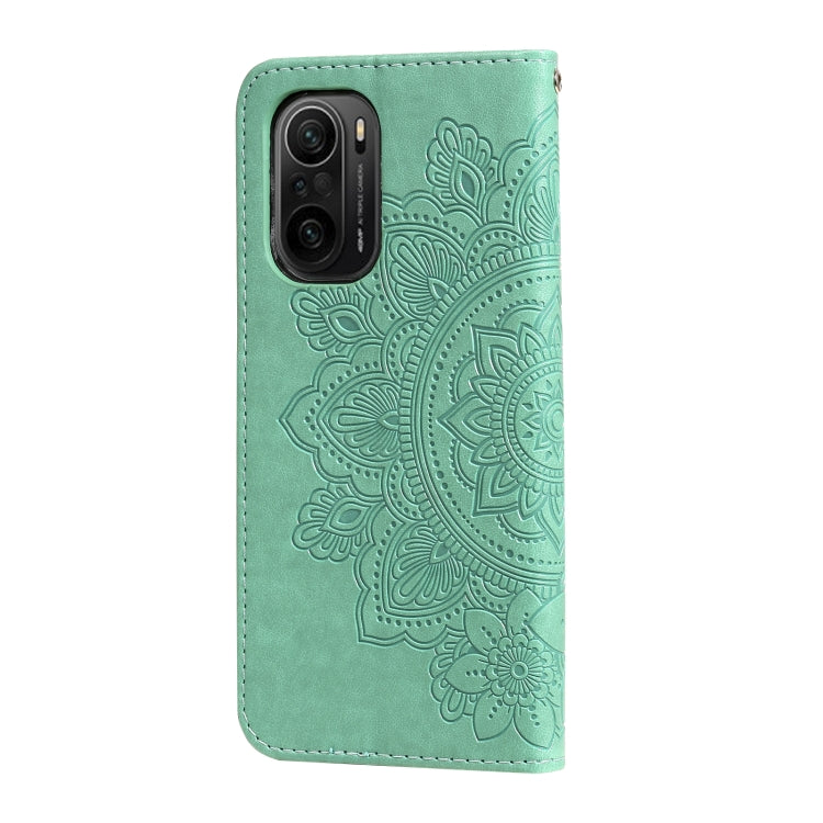 For Xiaomi Redmi K40/K40 Pro/Poco F3/ Mi 11i 7-petal Flowers Embossing Pattern Horizontal Flip PU Leather Case with Holder & Card Slots & Wallet & Photo Frame