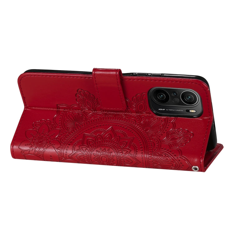 For Xiaomi Redmi K40/K40 Pro/Poco F3/ Mi 11i 7-petal Flowers Embossing Pattern Horizontal Flip PU Leather Case with Holder & Card Slots & Wallet & Photo Frame