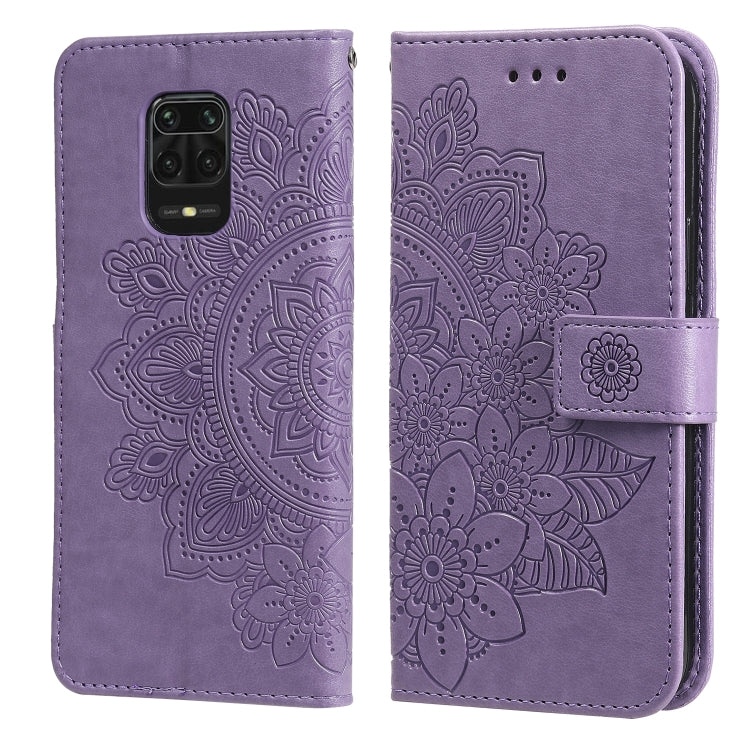 For Xiaomi Redmi Note 9s/Note 9 Pro 4G/Note 9 Pro Max 7-petal Flowers Embossing Pattern Horizontal Flip PU Leather Case with Holder & Card Slots & Wallet & Photo Frame