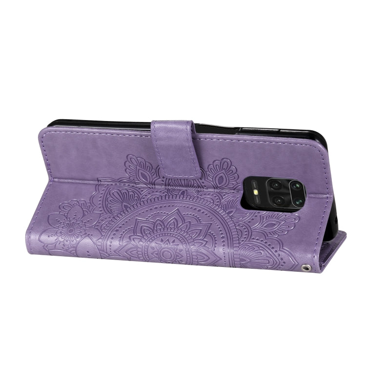 For Xiaomi Redmi Note 9s/Note 9 Pro 4G/Note 9 Pro Max 7-petal Flowers Embossing Pattern Horizontal Flip PU Leather Case with Holder & Card Slots & Wallet & Photo Frame