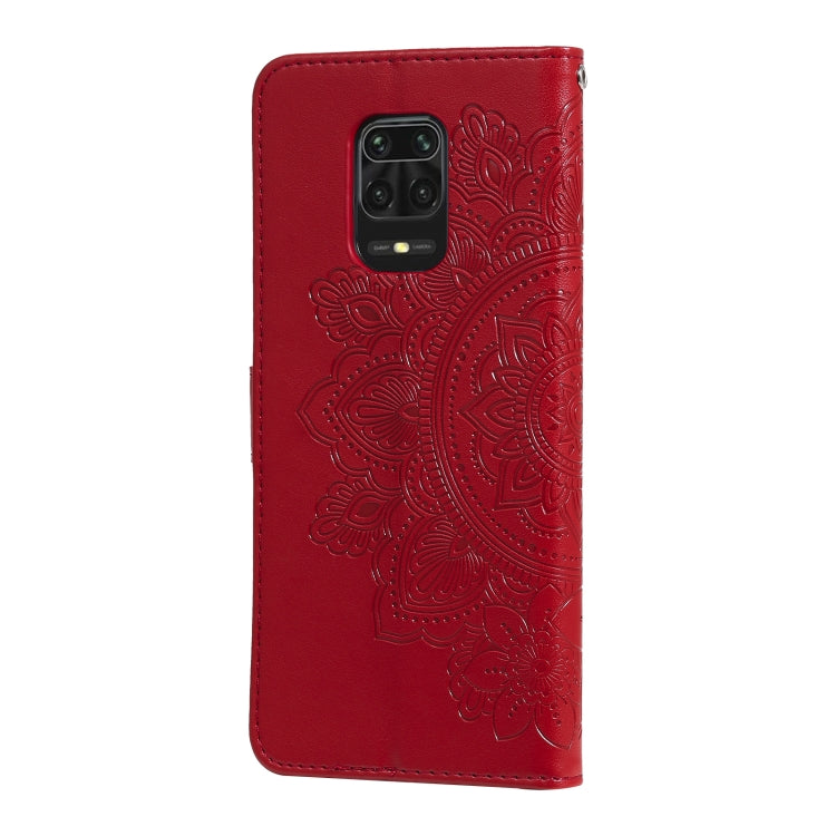 For Xiaomi Redmi Note 9s/Note 9 Pro 4G/Note 9 Pro Max 7-petal Flowers Embossing Pattern Horizontal Flip PU Leather Case with Holder & Card Slots & Wallet & Photo Frame