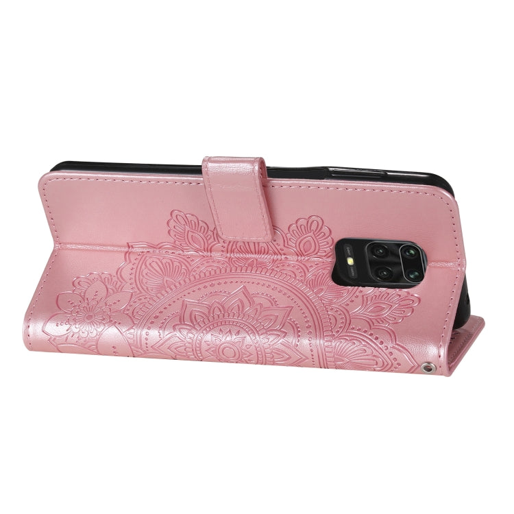 For Xiaomi Redmi Note 9s/Note 9 Pro 4G/Note 9 Pro Max 7-petal Flowers Embossing Pattern Horizontal Flip PU Leather Case with Holder & Card Slots & Wallet & Photo Frame