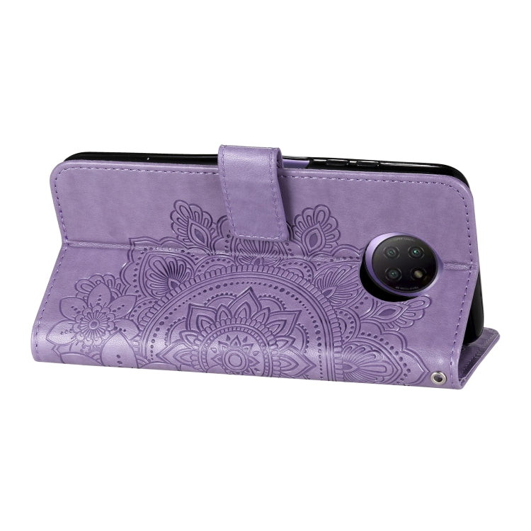 For Xiaomi Redmi Note 9T 5G / Note 9 5G (CN Version) 7-petal Flowers Embossing Pattern Horizontal Flip PU Leather Case with Holder & Card Slots & Wallet & Photo Frame