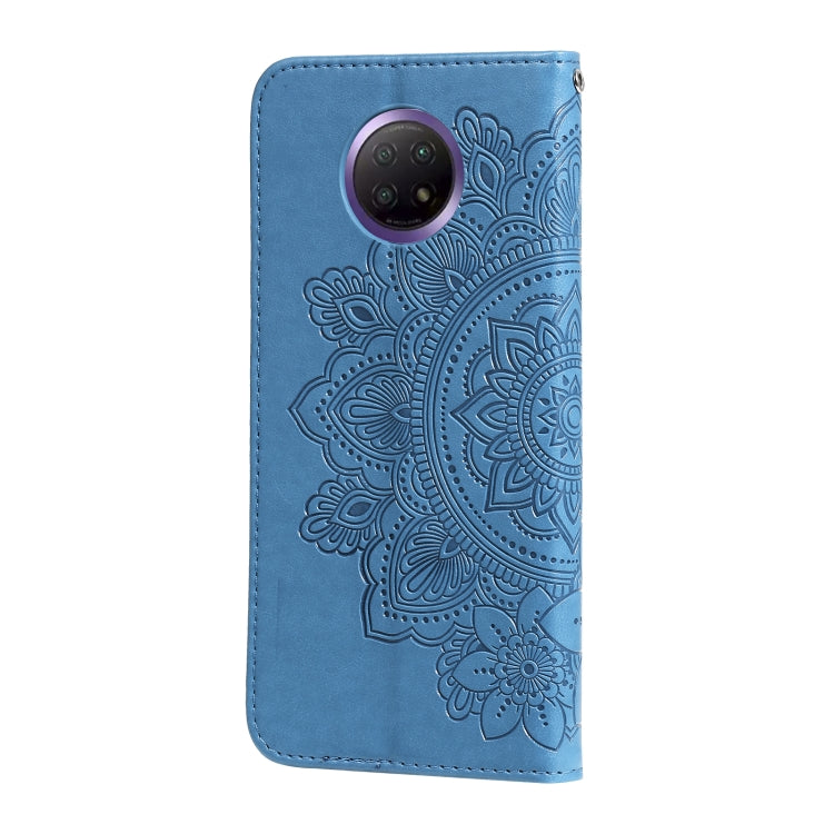 For Xiaomi Redmi Note 9T 5G / Note 9 5G (CN Version) 7-petal Flowers Embossing Pattern Horizontal Flip PU Leather Case with Holder & Card Slots & Wallet & Photo Frame