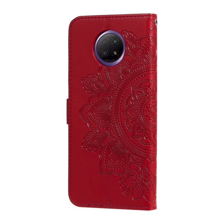For Xiaomi Redmi Note 9T 5G / Note 9 5G (CN Version) 7-petal Flowers Embossing Pattern Horizontal Flip PU Leather Case with Holder & Card Slots & Wallet & Photo Frame