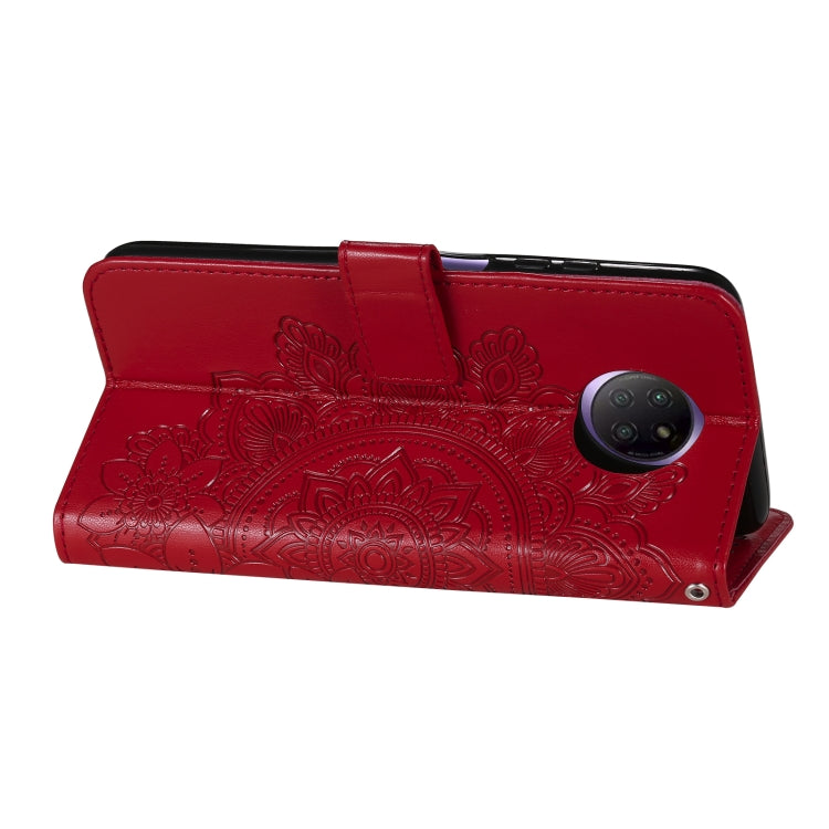 For Xiaomi Redmi Note 9T 5G / Note 9 5G (CN Version) 7-petal Flowers Embossing Pattern Horizontal Flip PU Leather Case with Holder & Card Slots & Wallet & Photo Frame