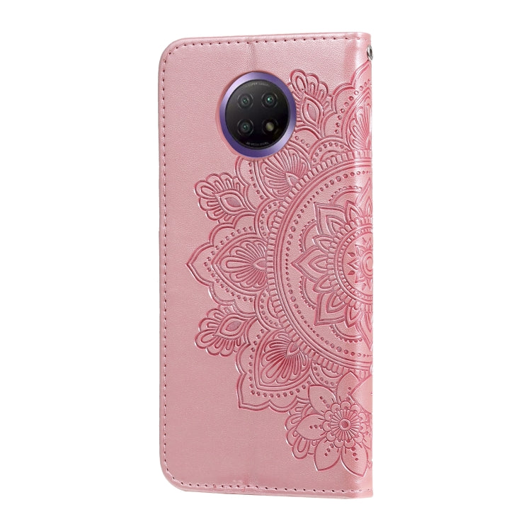For Xiaomi Redmi Note 9T 5G / Note 9 5G (CN Version) 7-petal Flowers Embossing Pattern Horizontal Flip PU Leather Case with Holder & Card Slots & Wallet & Photo Frame