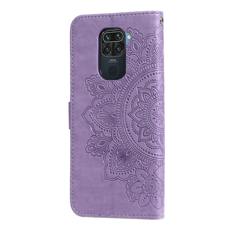 For Xiaomi Redmi Note 9 4G (Foreign Version) / Mi 10X 4G 7-petal Flowers Embossing Pattern Horizontal Flip PU Leather Case with Holder & Card Slots & Wallet & Photo Frame