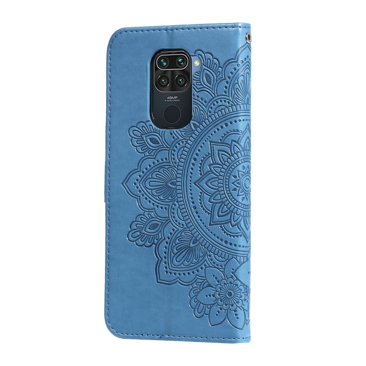 For Xiaomi Redmi Note 9 4G (Foreign Version) / Mi 10X 4G 7-petal Flowers Embossing Pattern Horizontal Flip PU Leather Case with Holder & Card Slots & Wallet & Photo Frame