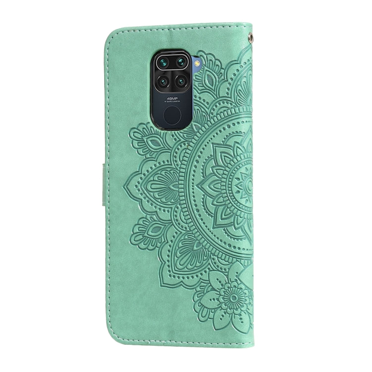 For Xiaomi Redmi Note 9 4G (Foreign Version) / Mi 10X 4G 7-petal Flowers Embossing Pattern Horizontal Flip PU Leather Case with Holder & Card Slots & Wallet & Photo Frame