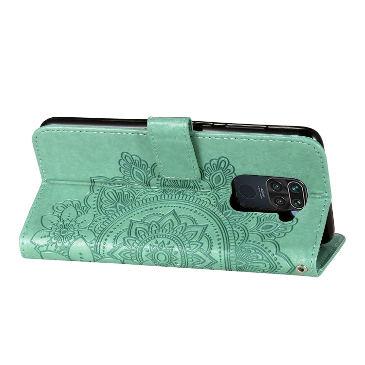 For Xiaomi Redmi Note 9 4G (Foreign Version) / Mi 10X 4G 7-petal Flowers Embossing Pattern Horizontal Flip PU Leather Case with Holder & Card Slots & Wallet & Photo Frame