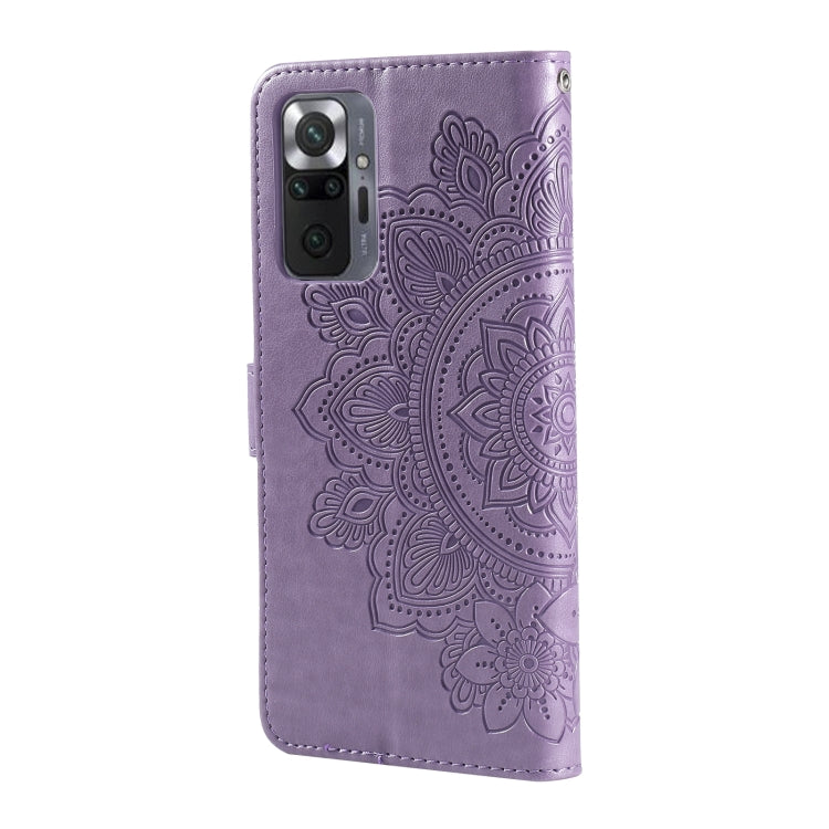 For Xiaomi Redmi Note 10 Pro / Note 10 Pro Max 7-petal Flowers Embossing Pattern Horizontal Flip PU Leather Case with Holder & Card Slots & Wallet & Photo Frame