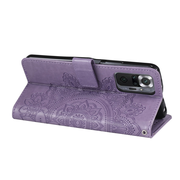 For Xiaomi Redmi Note 10 Pro / Note 10 Pro Max 7-petal Flowers Embossing Pattern Horizontal Flip PU Leather Case with Holder & Card Slots & Wallet & Photo Frame