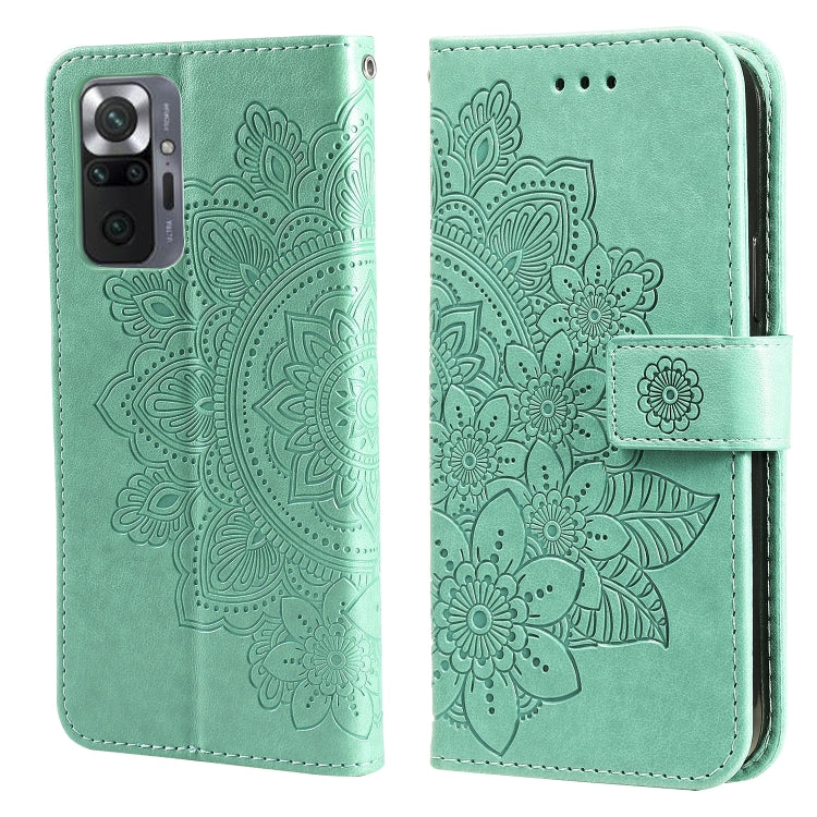 For Xiaomi Redmi Note 10 Pro / Note 10 Pro Max 7-petal Flowers Embossing Pattern Horizontal Flip PU Leather Case with Holder & Card Slots & Wallet & Photo Frame