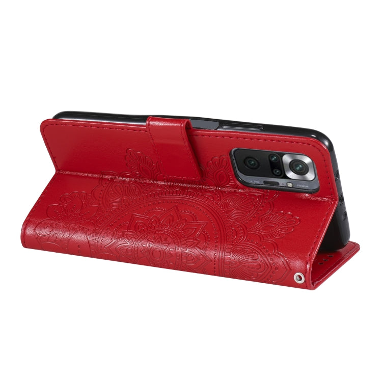 For Xiaomi Redmi Note 10 Pro / Note 10 Pro Max 7-petal Flowers Embossing Pattern Horizontal Flip PU Leather Case with Holder & Card Slots & Wallet & Photo Frame