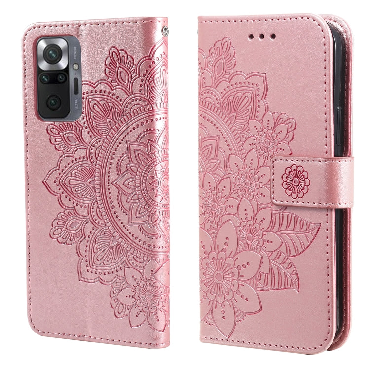 For Xiaomi Redmi Note 10 Pro / Note 10 Pro Max 7-petal Flowers Embossing Pattern Horizontal Flip PU Leather Case with Holder & Card Slots & Wallet & Photo Frame