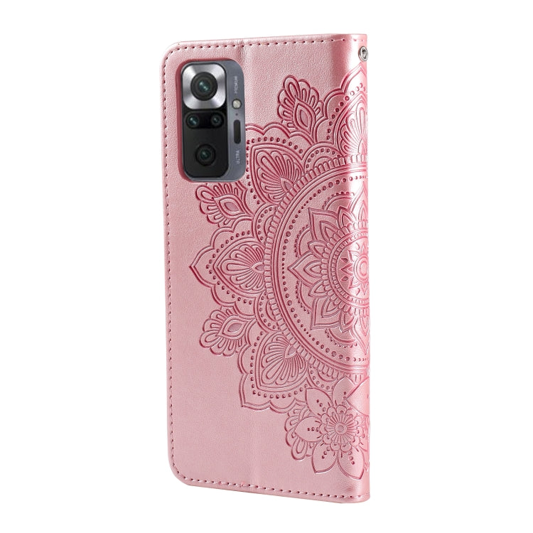 For Xiaomi Redmi Note 10 Pro / Note 10 Pro Max 7-petal Flowers Embossing Pattern Horizontal Flip PU Leather Case with Holder & Card Slots & Wallet & Photo Frame