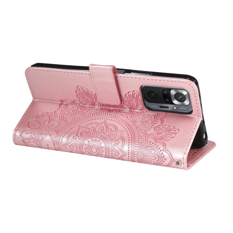 For Xiaomi Redmi Note 10 Pro / Note 10 Pro Max 7-petal Flowers Embossing Pattern Horizontal Flip PU Leather Case with Holder & Card Slots & Wallet & Photo Frame