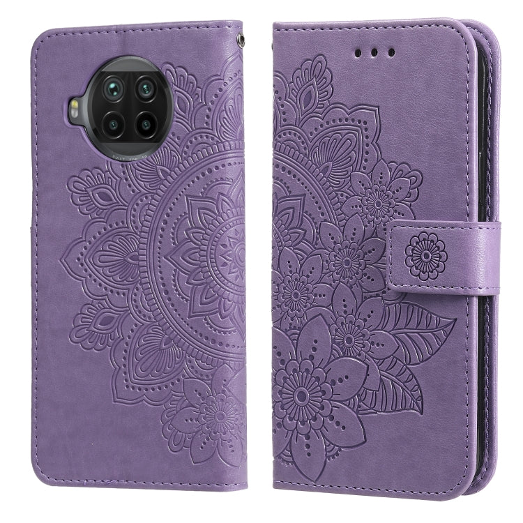 For Xiaomi Mi 10T Lite 7-petal Flowers Embossing Pattern Horizontal Flip PU Leather Case with Holder & Card Slots & Wallet & Photo Frame