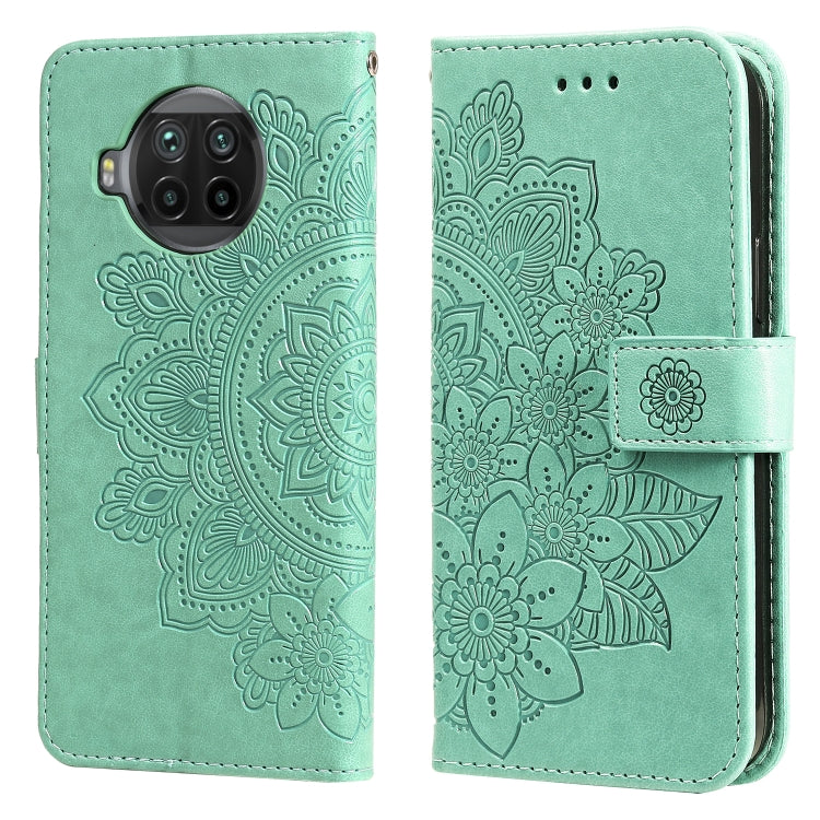 For Xiaomi Mi 10T Lite 7-petal Flowers Embossing Pattern Horizontal Flip PU Leather Case with Holder & Card Slots & Wallet & Photo Frame