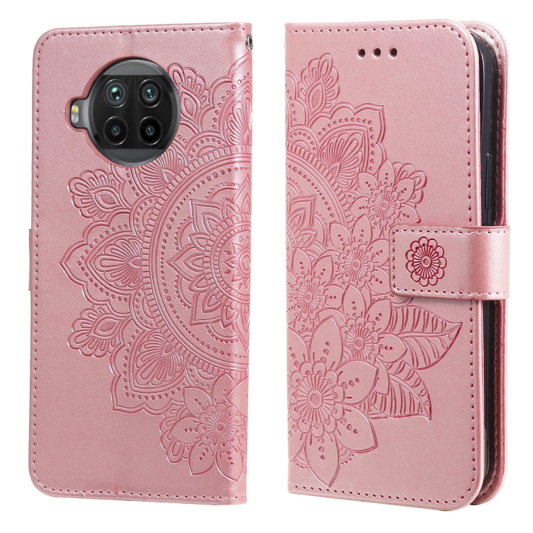 For Xiaomi Mi 10T Lite 7-petal Flowers Embossing Pattern Horizontal Flip PU Leather Case with Holder & Card Slots & Wallet & Photo Frame
