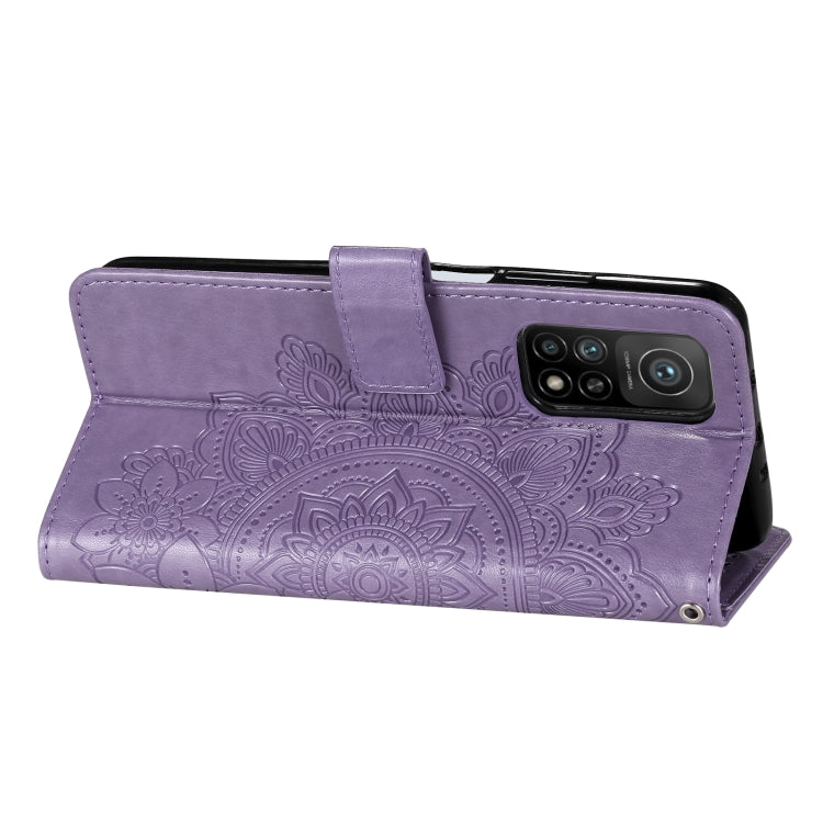 For Xiaomi Mi 10T Pro 7-petal Flowers Embossing Pattern Horizontal Flip PU Leather Case with Holder & Card Slots & Wallet & Photo Frame