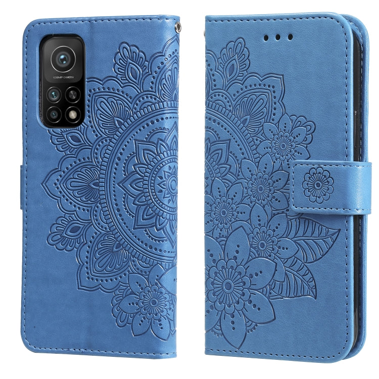 For Xiaomi Mi 10T Pro 7-petal Flowers Embossing Pattern Horizontal Flip PU Leather Case with Holder & Card Slots & Wallet & Photo Frame