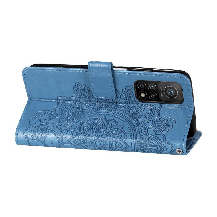 For Xiaomi Mi 10T Pro 7-petal Flowers Embossing Pattern Horizontal Flip PU Leather Case with Holder & Card Slots & Wallet & Photo Frame