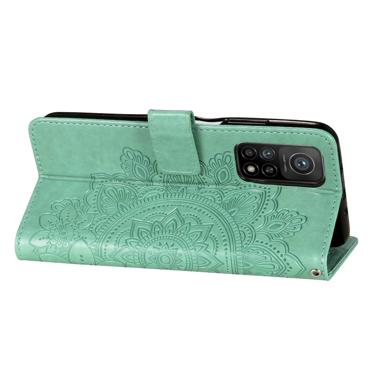 For Xiaomi Mi 10T Pro 7-petal Flowers Embossing Pattern Horizontal Flip PU Leather Case with Holder & Card Slots & Wallet & Photo Frame