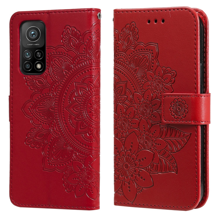 For Xiaomi Mi 10T Pro 7-petal Flowers Embossing Pattern Horizontal Flip PU Leather Case with Holder & Card Slots & Wallet & Photo Frame